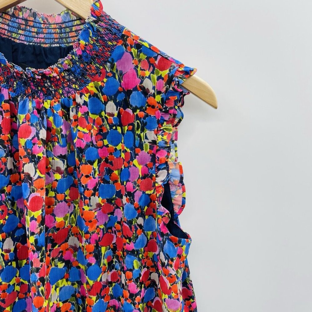 J Crew Womens Size 10 Sleeveless Mockneck Top in Watercolor Floral Print $89 268 - Picture 3 of 10